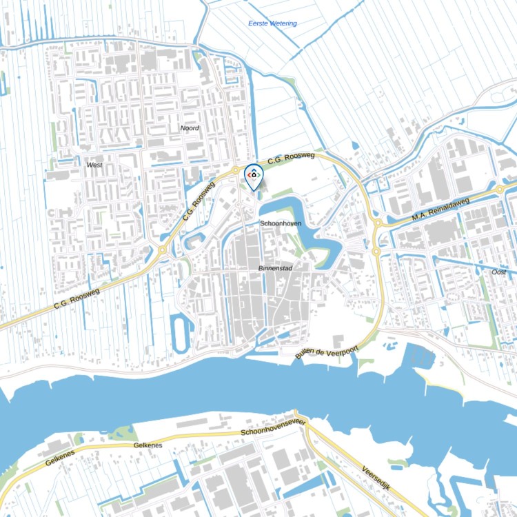 Locatie van Opweg 4 in Schoonhoven op de kaart