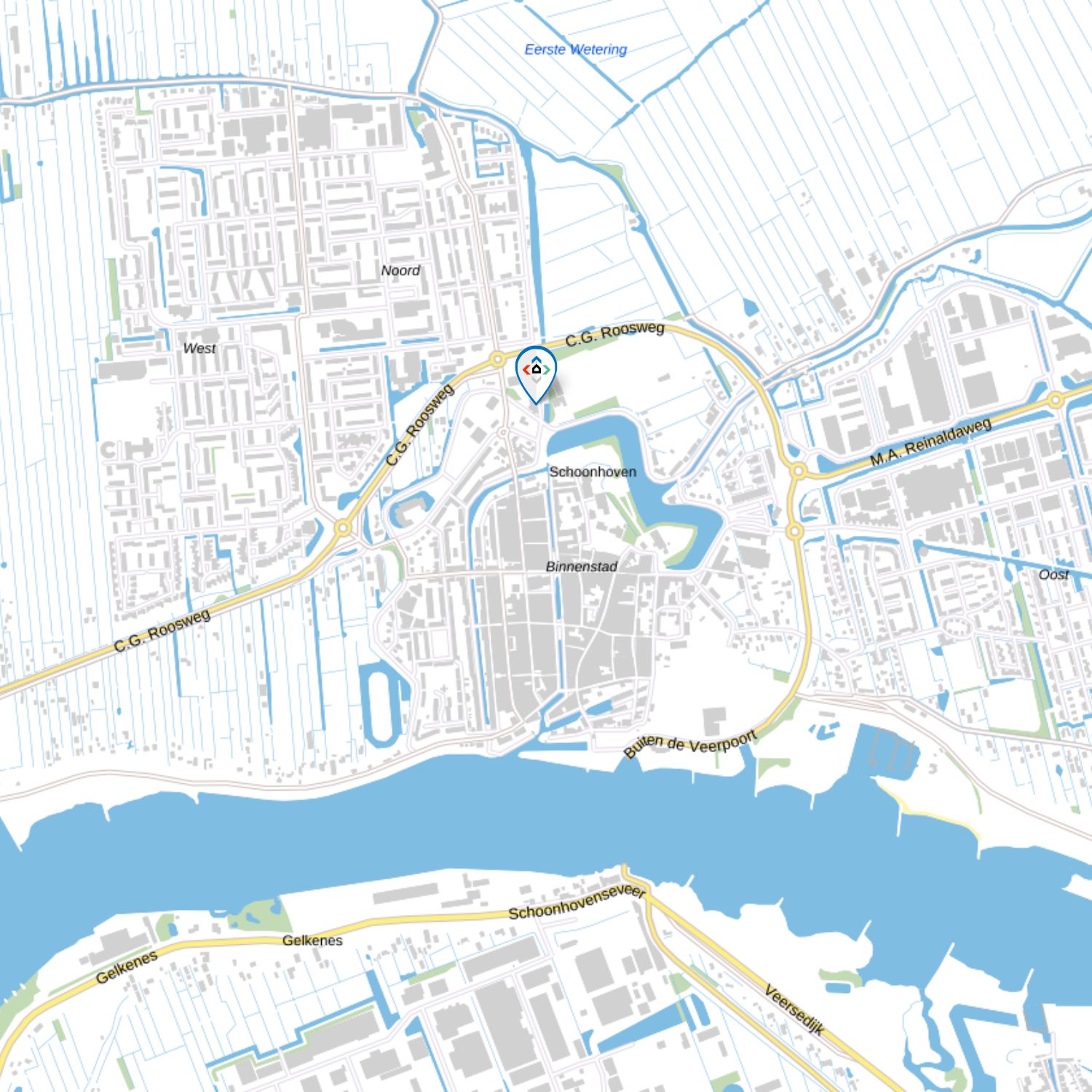 Locatie van Opweg 4 in Schoonhoven op de kaart